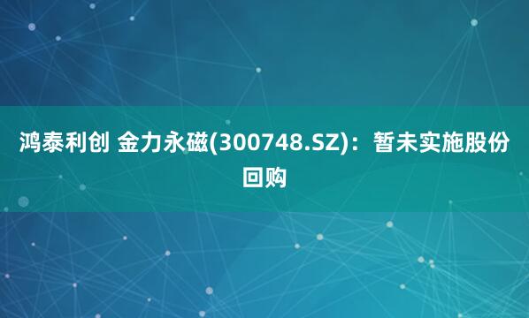 鸿泰利创 金力永磁(300748.SZ)：暂未实施股份回购