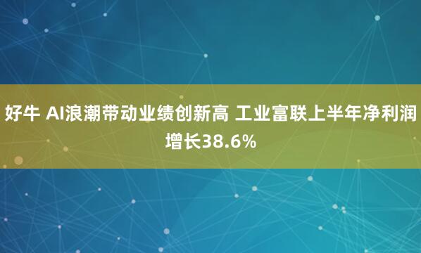 好牛 AI浪潮带动业绩创新高 工业富联上半年净利润增长38.6%