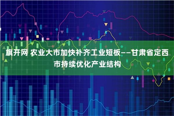 旗开网 农业大市加快补齐工业短板——甘肃省定西市持续优化产业结构